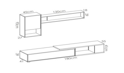 Mueble de comedor moderno y modulable de 230 cm en ACEM