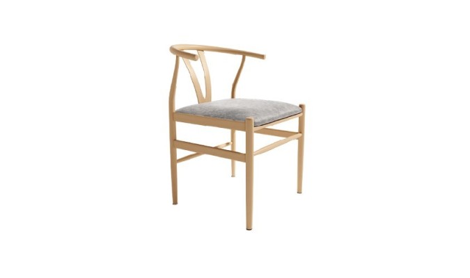 Pack de 2 sillas de metal con asiento tapizado en ACEM
