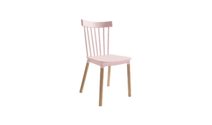 Pack de 4 sillas de polipropileno con patas de madera en ACEM
