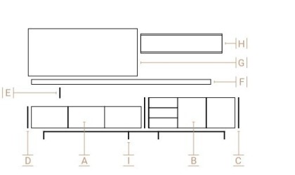 Composición salón moderno en varios tonos de madera en ACEM