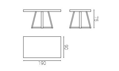 Moderna mesa de comedor rectangular en ACEM
