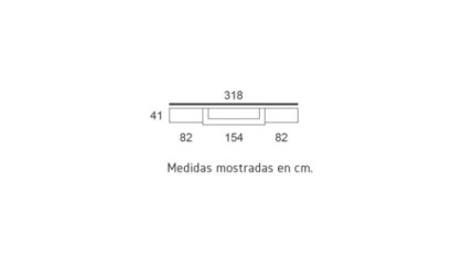 Mueble de TV  dos armarios amplios y módulo bajo en varios acabados en ACEM