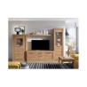Conjunto de muebles de salón compuesto por mueble de TV con cuatro cajones y dos armarios en color madera natural en ACEM