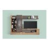 Mueble de comedor con estantería y vitrina en color madera natural en ACEM