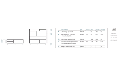 Salón de diseño moderno con zona office en ACEM