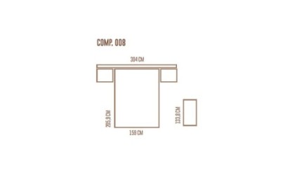 Dormitorio completo compuesto por cabecero, cómodas y cómoda en ACEM