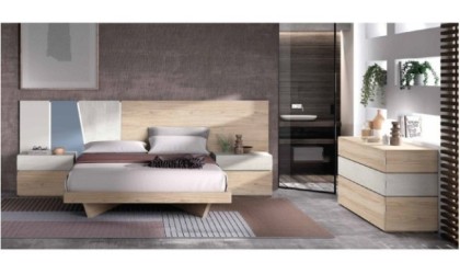 Dormitorio completo con acabado en color cobalto y gris lacado en ACEM