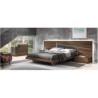 Dormitorio completo compuesto de cabecero, canapé, dos mesitas y cómoda en madera legend y acabados en color pizarra lacado