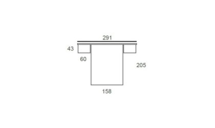 Dormitorio completo formado por cabecero, somier y dos mesitas de color madera shamal con acabados en gris roca en ACEM