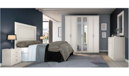 Dormitorio completo en color madera blanca en ACEM