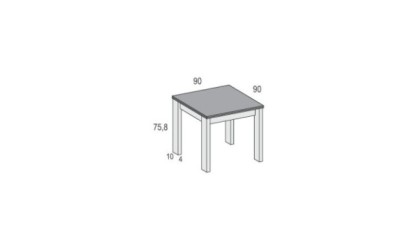 Mesa de comedor cuadrada extensible a 180 x 90 cm en ACEM