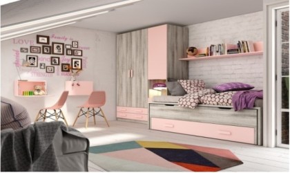 Habitación juvenil con armario moderna y barata en ACEM