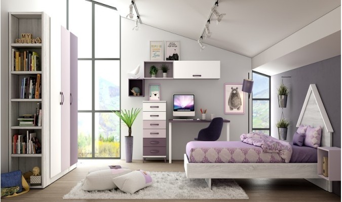 Dormitorio juvenil con armario moderno y barato en ACEM