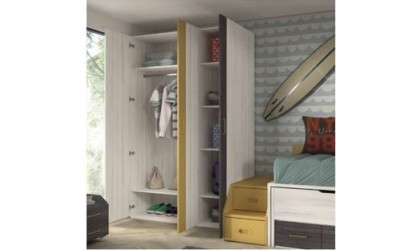 Dormitorio juvenil con dos camas en varios tonos en ACEM