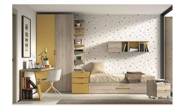 Dormitorio juvenil con armario moderno y barato - Hnos. García