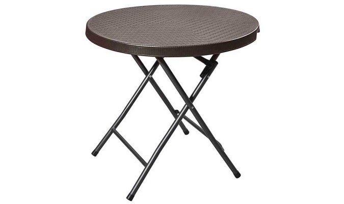 MESA REDONDA RZY-80L RATTAN MARRON 80cm en ACEM