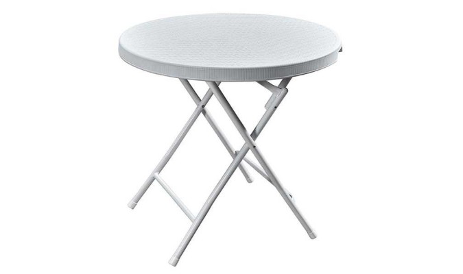 MESA REDONDA RZY-80L RATTAN BLANCA 80cm en ACEM