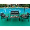 SET ACERO  "SF4002" NEGRO (TRESILLO + MESA CENTRO) en ACEM
