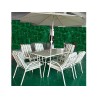 SET ACERO BCO."KFSET121-2" MESA +6 SILL+PARASOL en ACEM