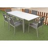 SET S16004 ALUM. MESA EXT.+ 6 SILLAS GRIS en ACEM