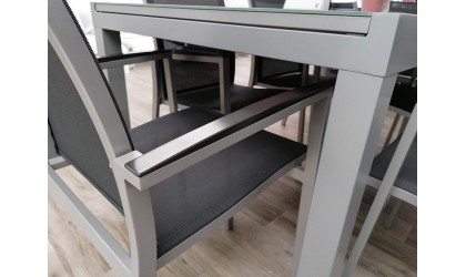 SET S16004 ALUM. MESA EXT.+ 6 SILLAS GRIS en ACEM