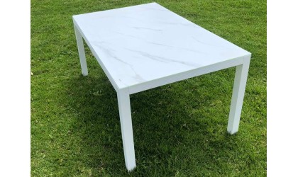 SET SICILY MESA + 6 SILLONES ALUM/TEXT.BLANCO en ACEM