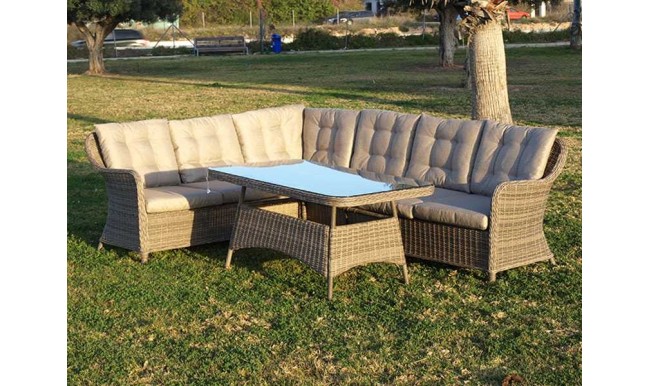 SET WM3303 SOFA RINC. ALUM/WICKER GRIS OSCURO 9113 en ACEM