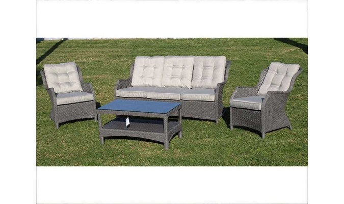 SET TRESILLO WRA1126 ALUM/WICKER GRIS BM745 en ACEM