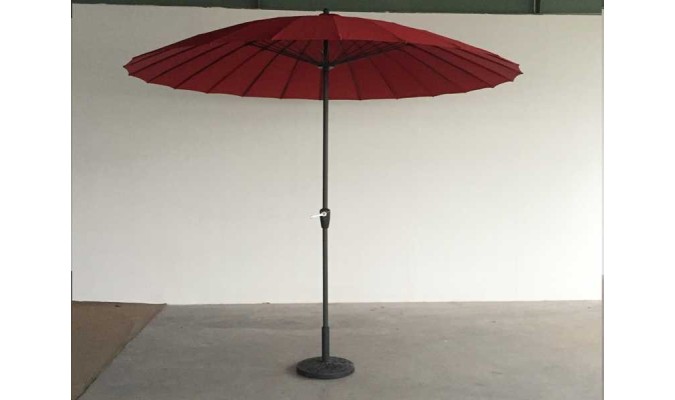 PARASOL FIBRA 2,5Mts.SL-UM014 ROJO 18V C/MANIV en ACEM