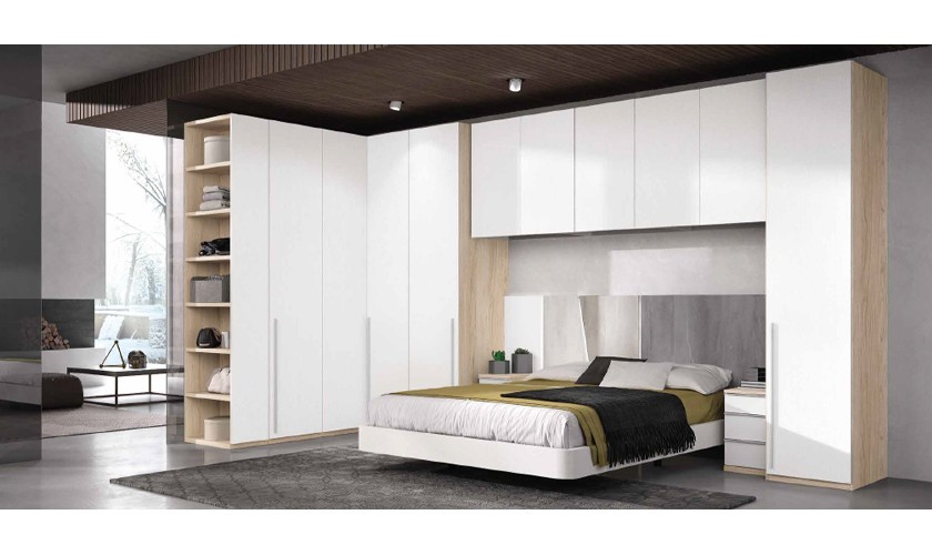 Dormitorio completo en madera con varios acabados